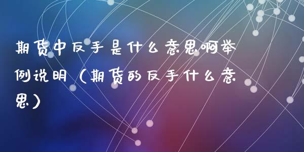 期货中反手是什么意思啊举例说明（期货的反手什么意思）_https://www.gzbbqc.com_纳指期货_第1张