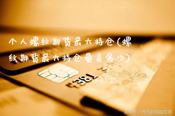 个人螺纹期货最大持仓(螺纹期货最大持仓量是多少)_https://www.gzbbqc.com_纳指期货_第1张
