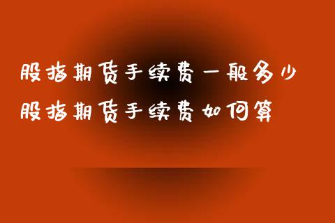 股指期货手续费一般多少 股指期货手续费如何算_https://www.gzbbqc.com_黄金期货_第1张