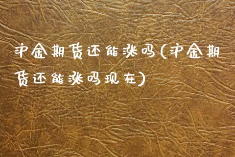 沪金期货还能涨吗(沪金期货还能涨吗现在)_https://www.gzbbqc.com_黄金期货_第1张