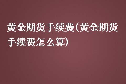 黄金期货手续费(黄金期货手续费怎么算)_https://www.gzbbqc.com_纳指期货_第1张