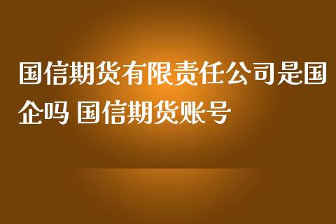 国信期货有限责任公司是国企吗 国信期货账号_https://www.gzbbqc.com_恒指期货_第1张