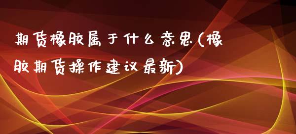 期货橡胶属于什么意思(橡胶期货操作建议最新)_https://www.gzbbqc.com_原油期货_第1张