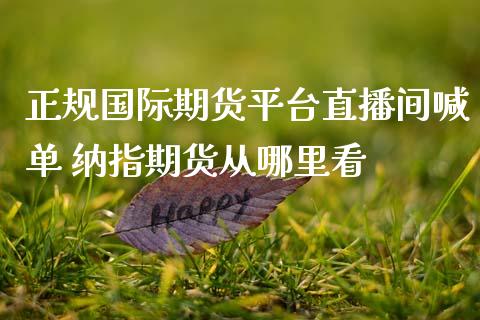 正规国际期货平台直播间喊单 纳指期货从哪里看_https://www.gnhpgy.com_纳指期货_第1张