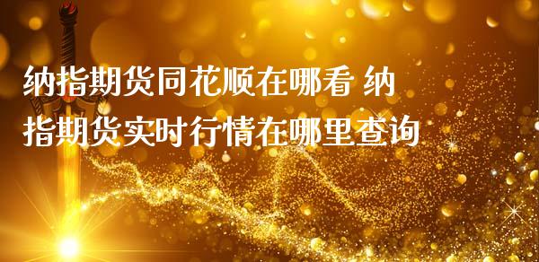 纳指期货同花顺在哪看 纳指期货实时行情在哪里查询_https://www.gnhpgy.com_纳指期货_第1张