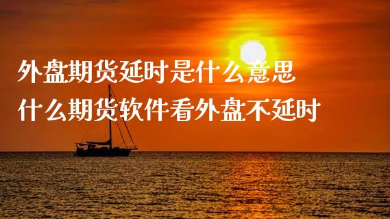 外盘期货延时是什么意思 什么期货软件看外盘不延时_https://www.gzbbqc.com_恒指期货_第1张