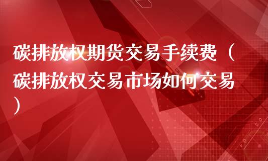 碳排放权期货交易手续费（碳排放权交易市场如何交易）_https://www.gzbbqc.com_纳指期货_第1张