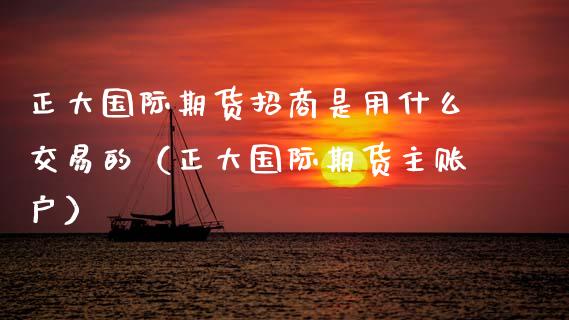 正大国际期货招商是用什么交易的（正大国际期货主账户）_https://www.gzbbqc.com_黄金期货_第1张
