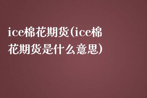 ice棉花期货(ice棉花期货是什么意思)_https://www.gzbbqc.com_纳指期货_第1张