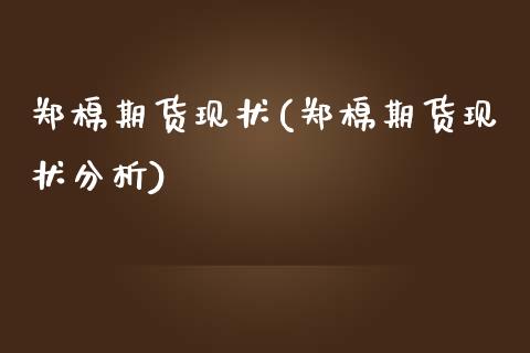 郑棉期货现状(郑棉期货现状分析)_https://www.gzbbqc.com_德指期货_第1张