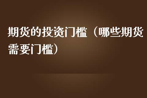 期货的投资门槛（哪些期货需要门槛）_https://www.gzbbqc.com_股指期货_第1张