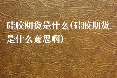 硅胶期货是什么(硅胶期货是什么意思啊)_https://www.gzbbqc.com_期货知识_第1张