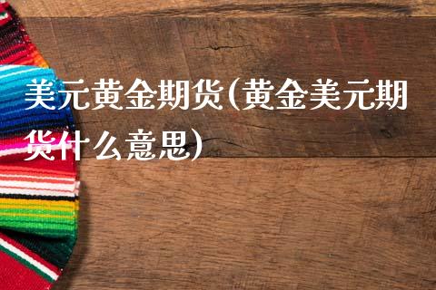 美元黄金期货(黄金美元期货什么意思)_https://www.gzbbqc.com_恒指期货_第1张