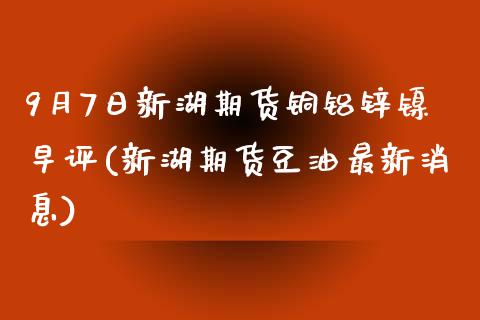 9月7日新湖期货铜铝锌镍早评(新湖期货豆油最新消息)_https://www.gzbbqc.com_纳指期货_第1张