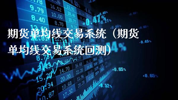 期货单均线交易系统（期货单均线交易系统回测）_https://www.gzbbqc.com_黄金期货_第1张