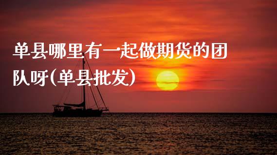 单县哪里有一起做期货的团队呀(单县批发)_https://www.gzbbqc.com_期货知识_第1张