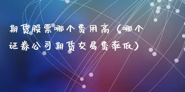 期货股票哪个费用高（哪个证券公司期货交易费率低）_https://www.gzbbqc.com_黄金期货_第1张