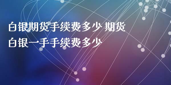 白银期货手续费多少 期货白银一手手续费多少_https://www.gzbbqc.com_原油期货_第1张