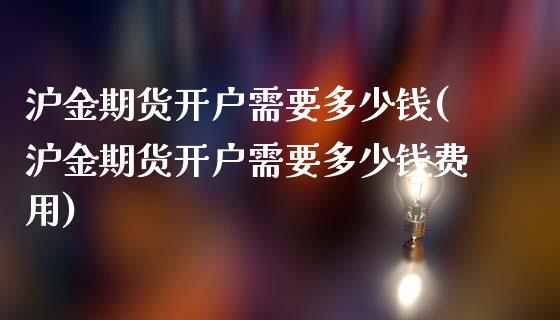 沪金期货开户需要多少钱(沪金期货开户需要多少钱费用)_https://www.gzbbqc.com_股指期货_第1张