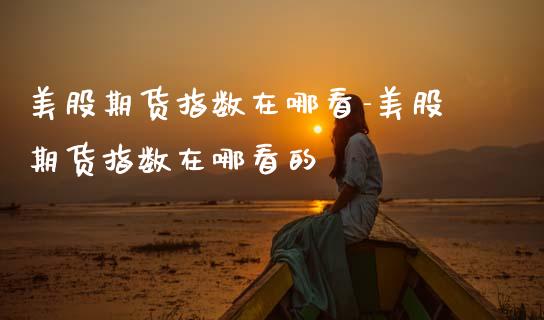 美股期货指数在哪看-美股期货指数在哪看的_https://www.gzbbqc.com_原油期货_第1张