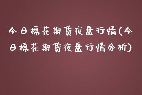 今日棉花期货夜盘行情(今日棉花期货夜盘行情分析)_https://www.gzbbqc.com_原油期货_第1张