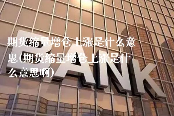 期货缩量增仓上涨是什么意思(期货缩量增仓上涨是什么意思啊)_https://www.gzbbqc.com_黄金期货_第1张