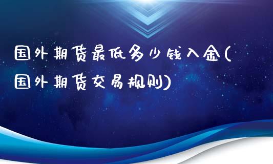 国外期货最低多少钱入金(国外期货交易规则)_https://www.gzbbqc.com_德指期货_第1张