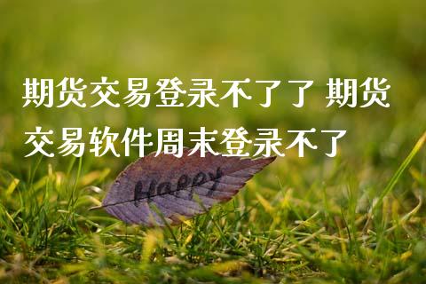 期货交易登录不了了 期货交易软件周末登录不了_https://www.gzbbqc.com_恒指期货_第1张