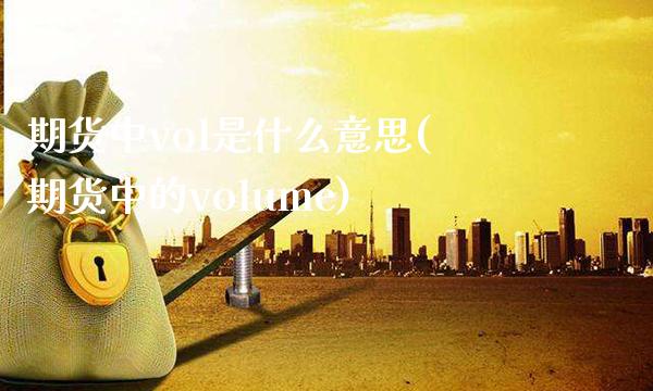 期货中vol是什么意思(期货中的volume)_https://www.gzbbqc.com_纳指期货_第1张