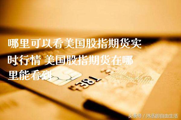 哪里可以看美国股指期货实时行情 美国股指期货在哪里能看到_https://www.gnhpgy.com_黄金期货_第1张