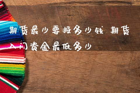 期货最少要投多少钱 期货入门资金最低多少_https://www.gnhpgy.com_期货知识_第1张