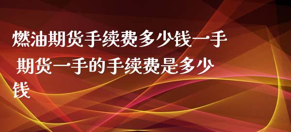 燃油期货手续费多少钱一手 期货一手的手续费是多少钱_https://www.gzbbqc.com_纳指期货_第1张