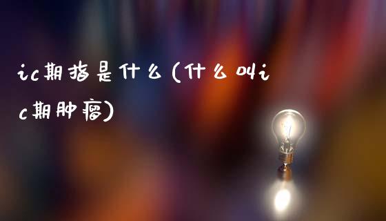 ic期指是什么(什么叫ic期肿瘤)_https://www.gzbbqc.com_股指期货_第1张