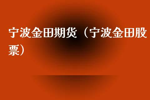 宁波金田期货（宁波金田股票）_https://www.gzbbqc.com_纳指期货_第1张