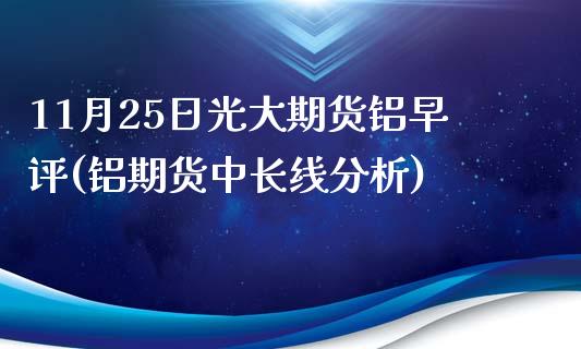 11月25日光大期货铝早评(铝期货中长线分析)_https://www.gzbbqc.com_纳指期货_第1张