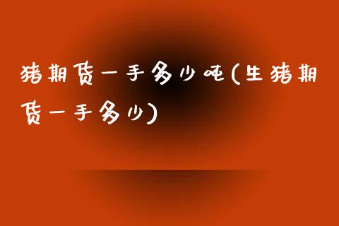 猪期货一手多少吨(生猪期货一手多少)_https://www.gzbbqc.com_期货知识_第1张