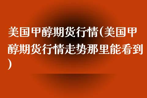 美国甲醇期货行情(美国甲醇期货行情走势那里能看到)_https://www.gzbbqc.com_原油期货_第1张