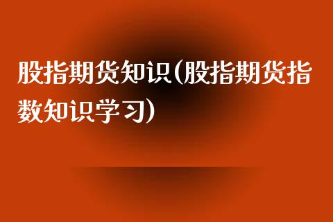 股指期货知识(股指期货指数知识学习)_https://www.gzbbqc.com_道指期货_第1张