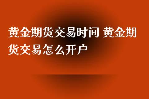 黄金期货交易时间 黄金期货交易怎么开户_https://www.gnhpgy.com_道指期货_第1张