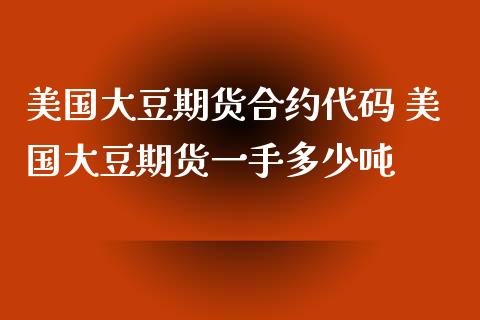 美国大豆期货合约代码 美国大豆期货一手多少吨_https://www.gzbbqc.com_纳指期货_第1张