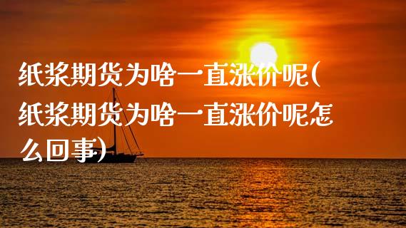 纸浆期货为啥一直涨价呢(纸浆期货为啥一直涨价呢怎么回事)_https://www.gzbbqc.com_纳指期货_第1张