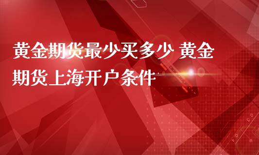 黄金期货最少买多少 黄金期货上海开户条件_https://www.gnhpgy.com_德指期货_第1张