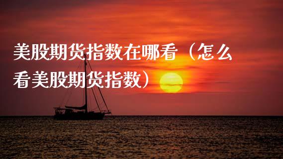 美股期货指数在哪看（怎么看美股期货指数）_https://www.gnhpgy.com_股指期货_第1张