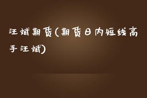 汪斌期货(期货日内短线高手汪斌)_https://www.gzbbqc.com_黄金期货_第1张