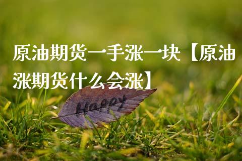 原油期货一手涨一块【原油涨期货什么会涨】_https://www.gzbbqc.com_恒指期货_第1张