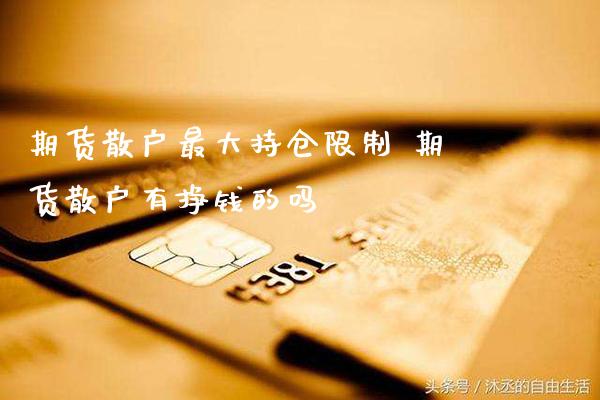 期货散户最大持仓限制 期货散户有挣钱的吗_https://www.gnhpgy.com_股指期货_第1张