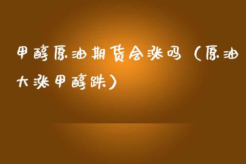 甲醇原油期货会涨吗（原油大涨甲醇跌）_https://www.gzbbqc.com_期货知识_第1张