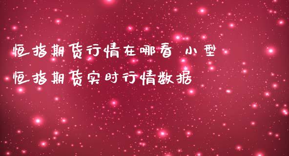 恒指期货行情在哪看 小型恒指期货实时行情数据_https://www.gzbbqc.com_恒指期货_第1张