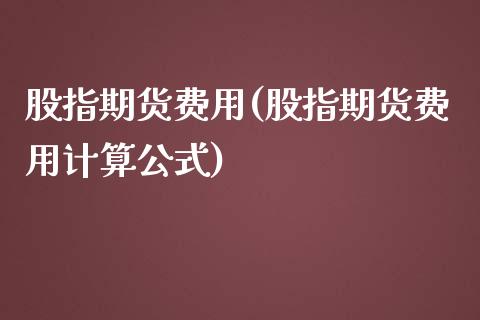 股指期货费用(股指期货费用计算公式)_https://www.gzbbqc.com_纳指期货_第1张