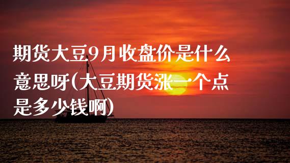 期货大豆9月收盘价是什么意思呀(大豆期货涨一个点是多少钱啊)_https://www.gzbbqc.com_道指期货_第1张